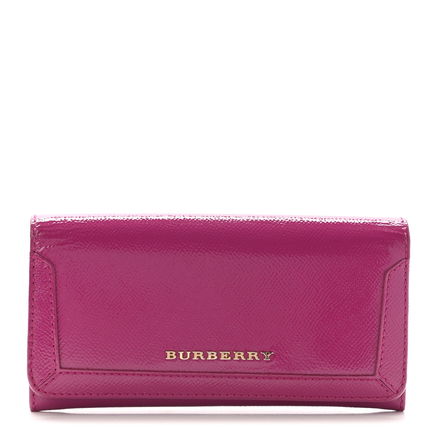 Burberry Patent Heritage Grain Penrose Continental Wallet Pink 1 of 11