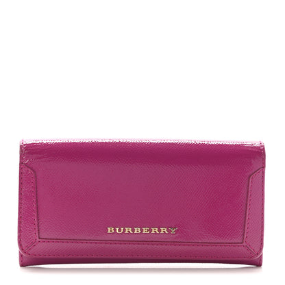Burberry Patent Heritage Grain Penrose Continental Wallet Pink 1 of 11
