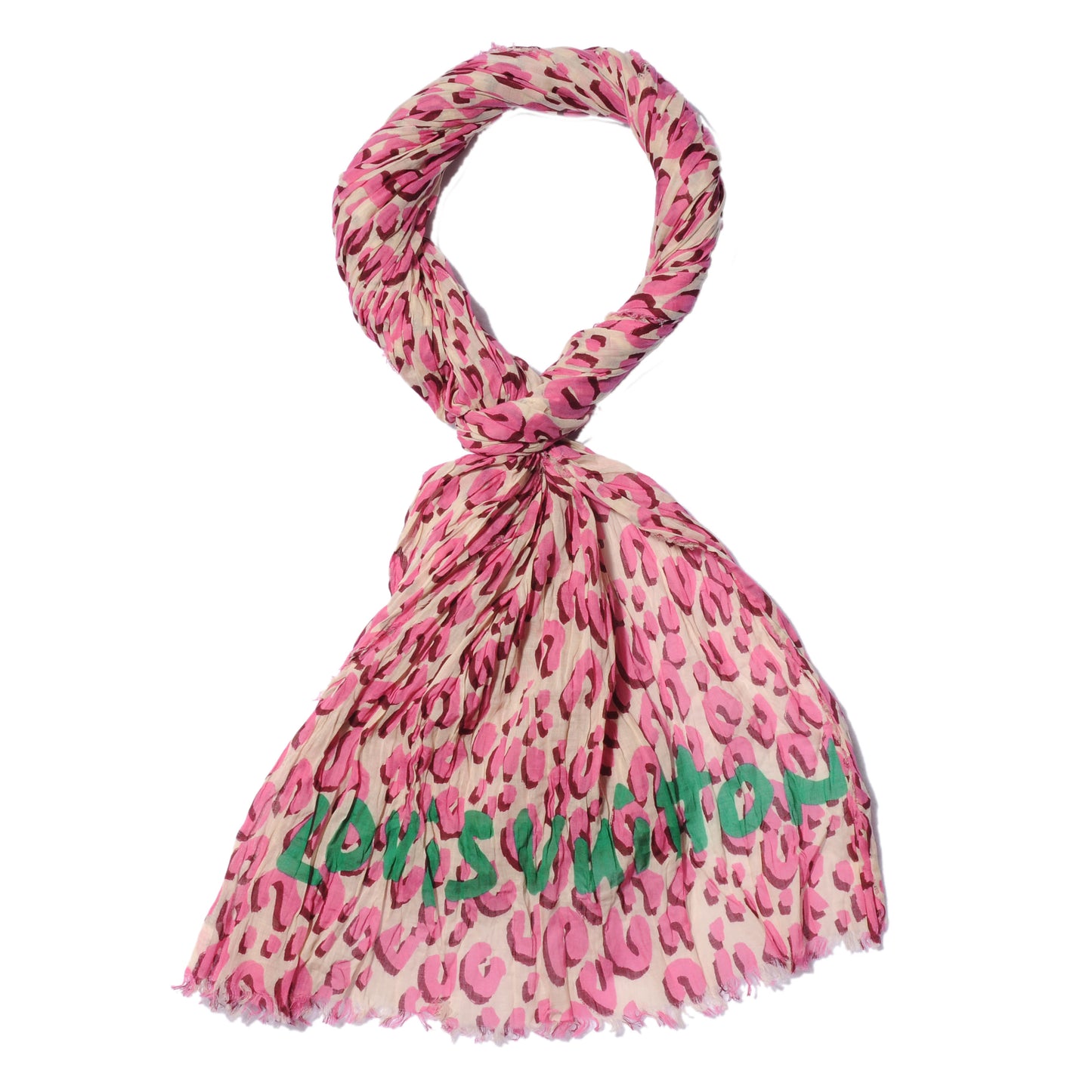 Cotton Leopard Pareo Blanc Corail