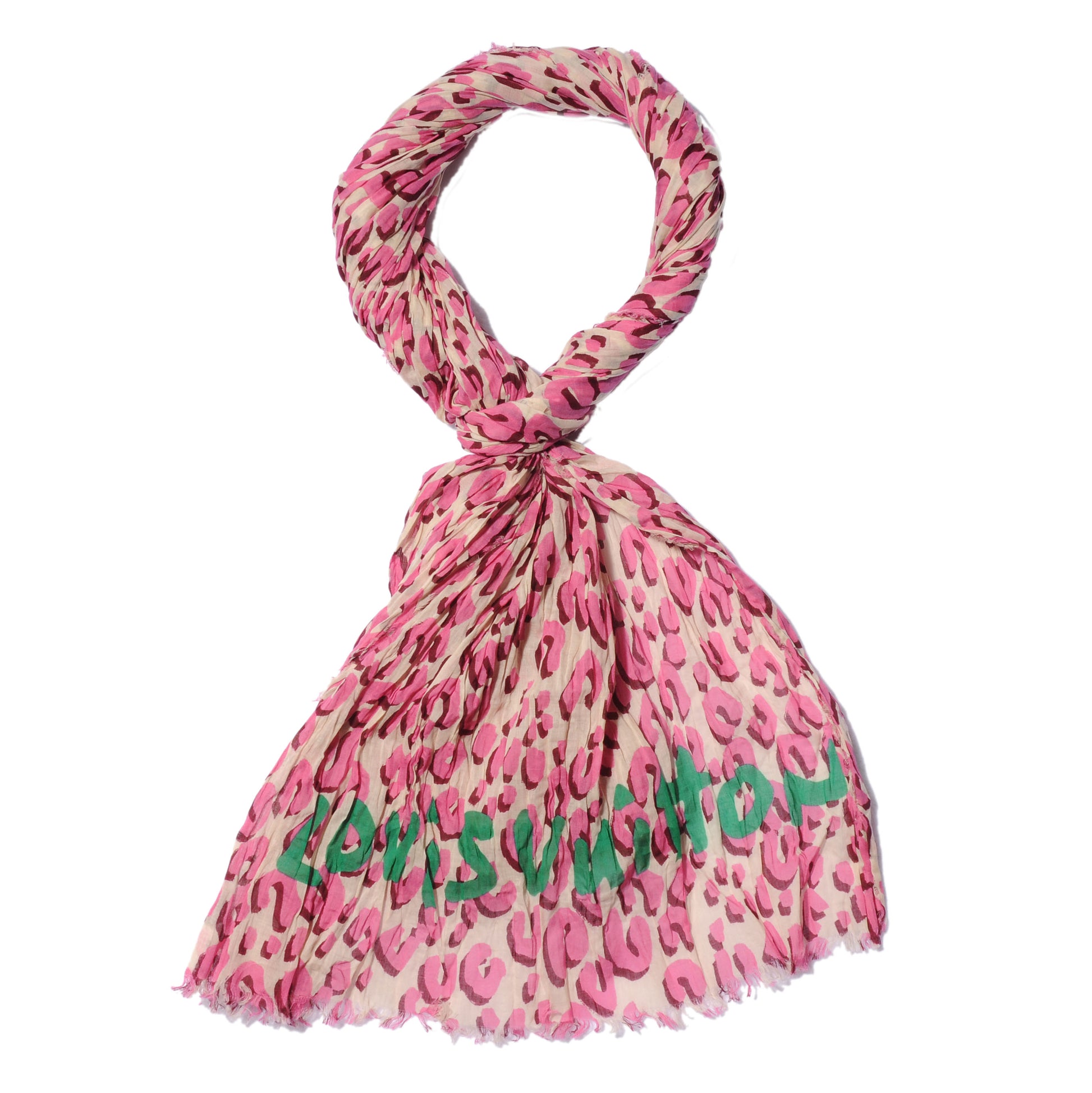 Louis Vuitton Cotton Leopard Pareo Blanc Corail 1 of 7