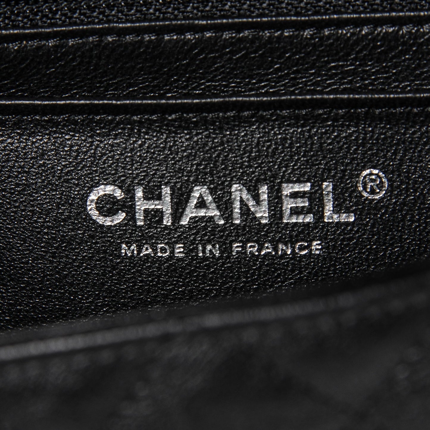 Crumpled Calfskin Quilted Mini Rectangular Flap So Black