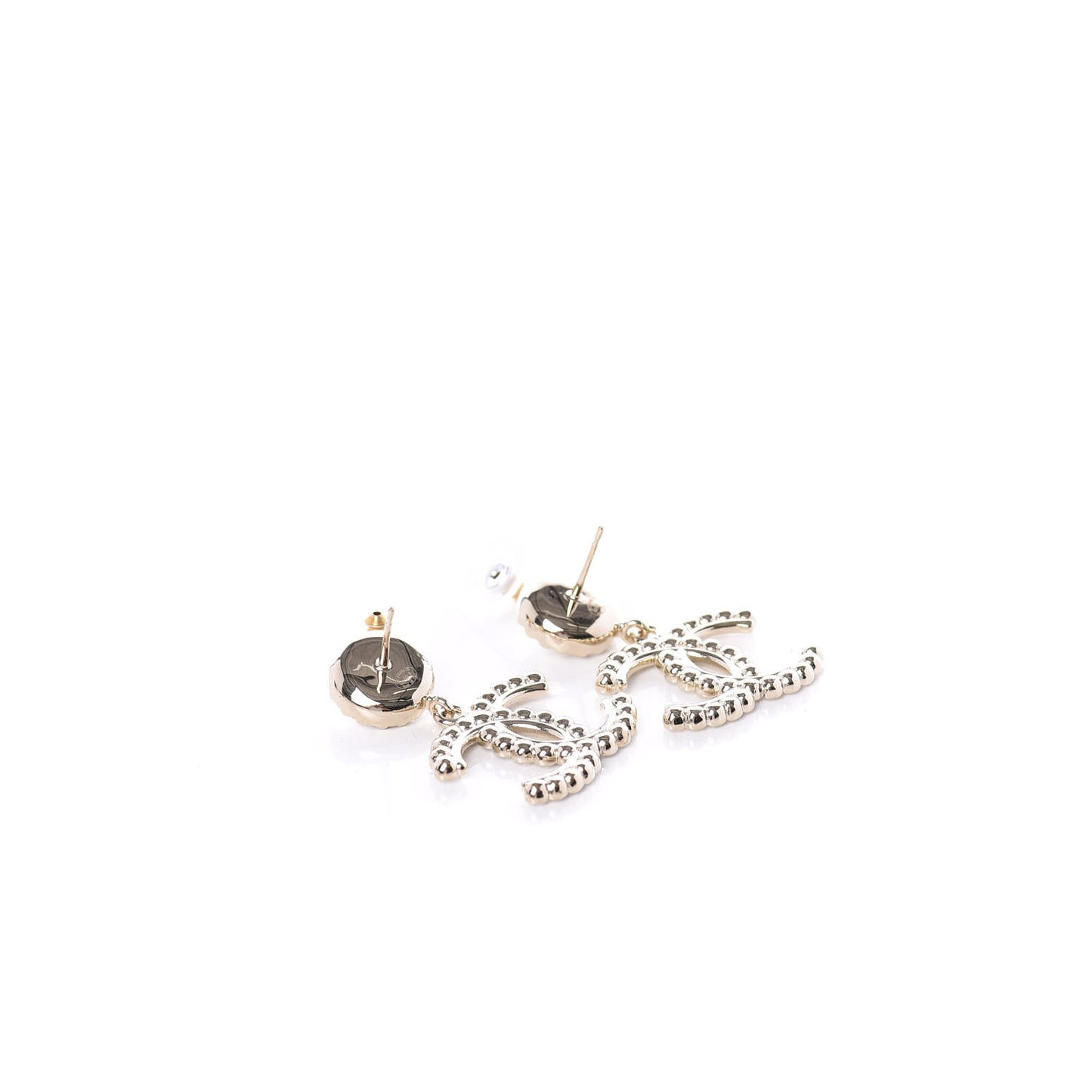 Crystal Pearl Bow-tiful CC Drop Earrings Gold