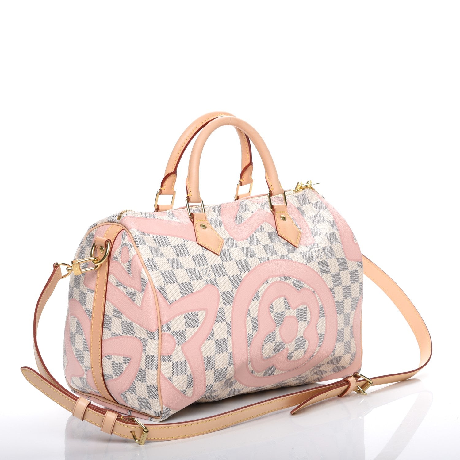 Louis Vuitton Damier Azur Tahitienne Speedy Bandouliere 30 Rose Ballerine 4 of 8