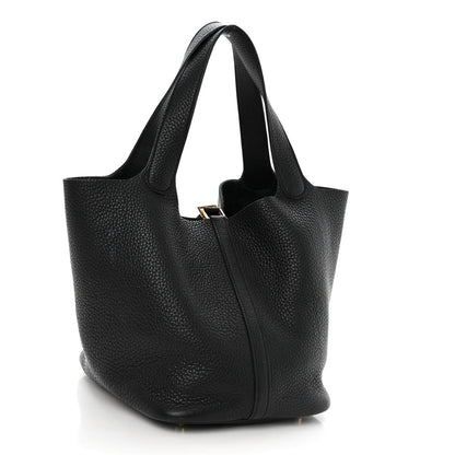 Hermes Taurillon Clemence Picotin Lock 22 MM Black 3 of 10