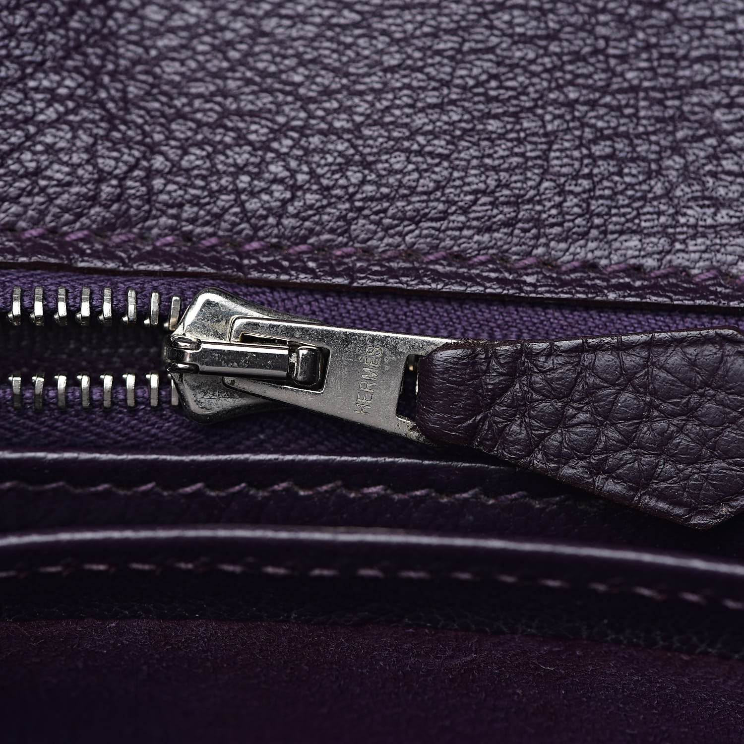 Hermes Taurillon Clemence Birkin 30 Raisin 11 of 39