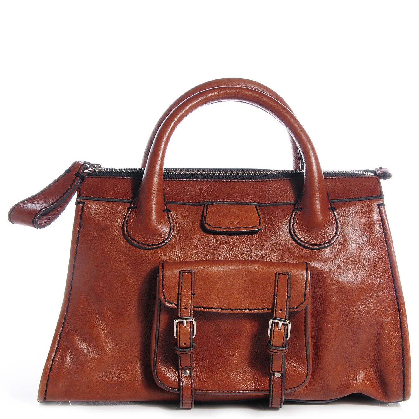 Leather Edith Satchel Muscade