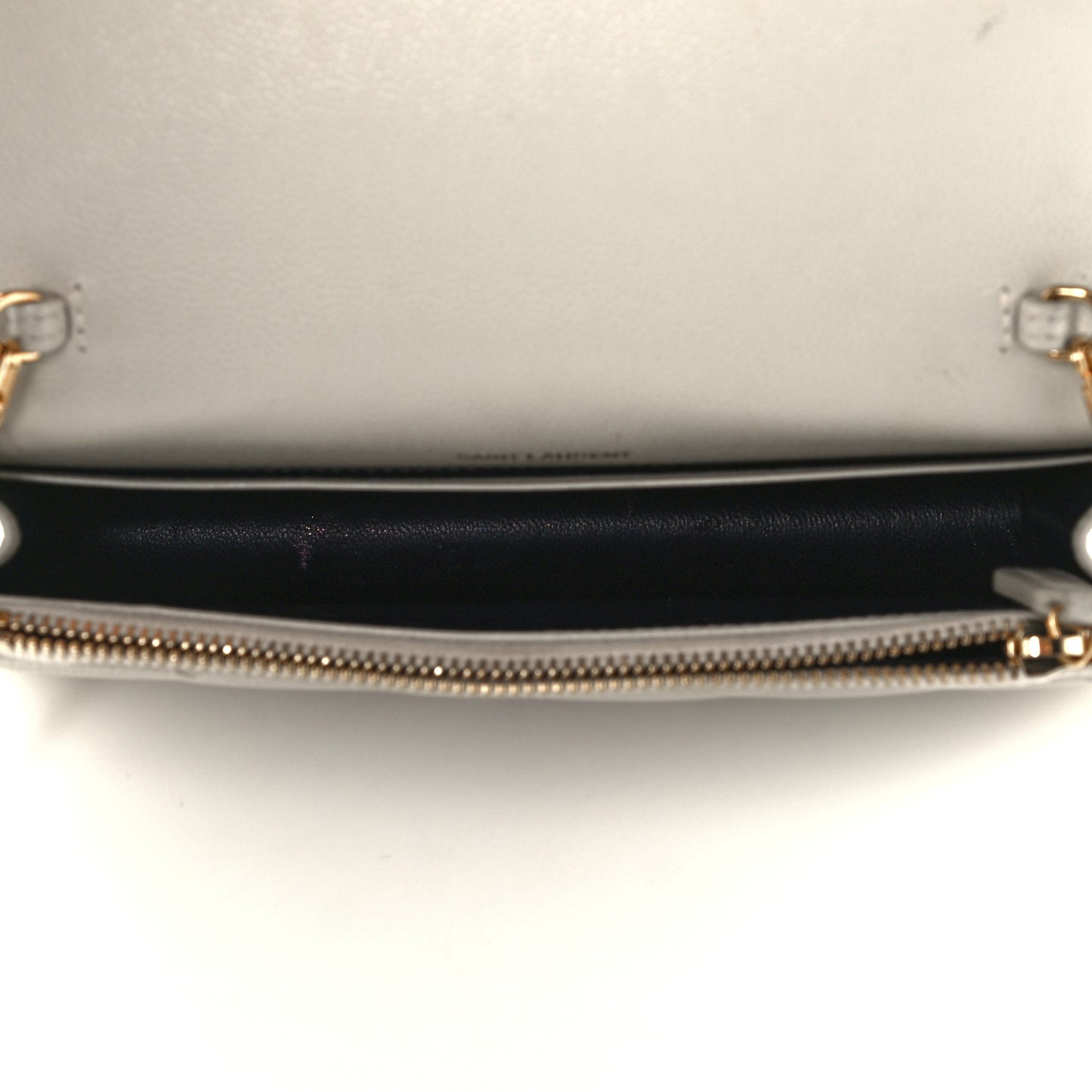 Grain De Poudre Matelasse Chevron Monogram Envelope Chain Crema Soft