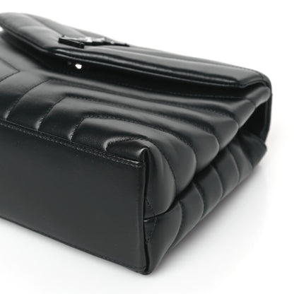 Saint Laurent Calfskin Y Quilted Monogram Monochrome Small Loulou Chain Satchel Black 9 of 9