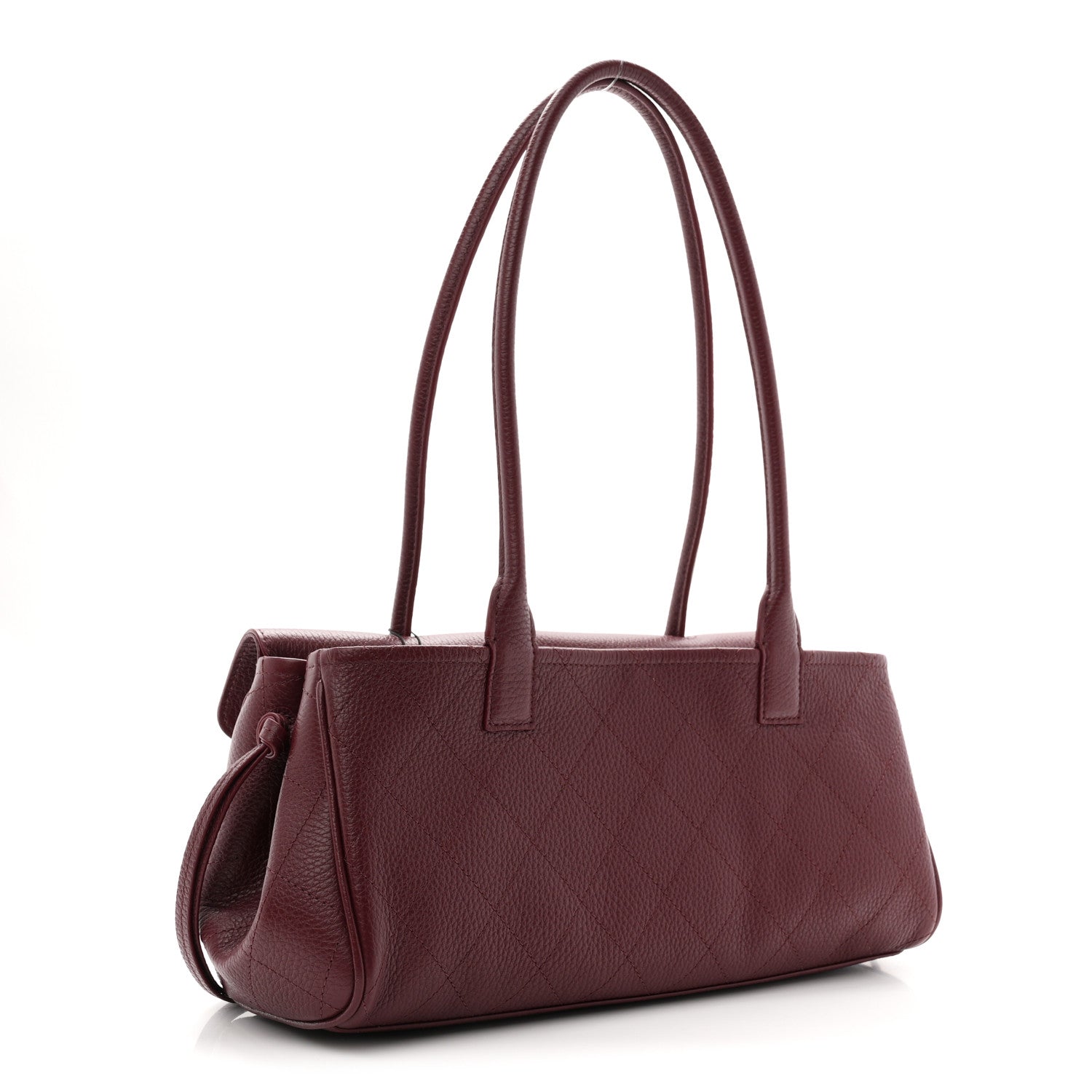 Chanel Grained Calfskin Stitched Urban Essentials Small Shopping Bag Burgundy 3 of 10