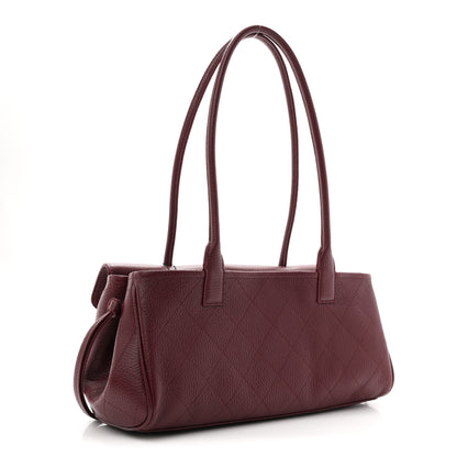 Chanel Grained Calfskin Stitched Urban Essentials Small Shopping Bag Burgundy 3 of 10