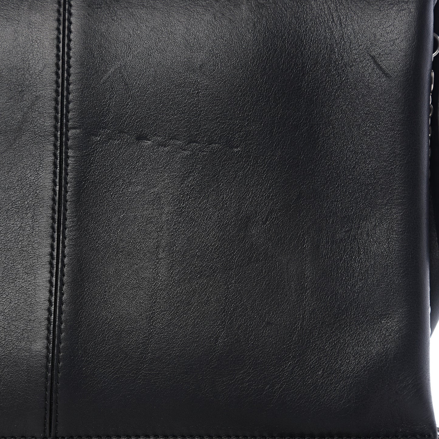 Smooth Calfskin Tri-Fold Clutch on Chain Black