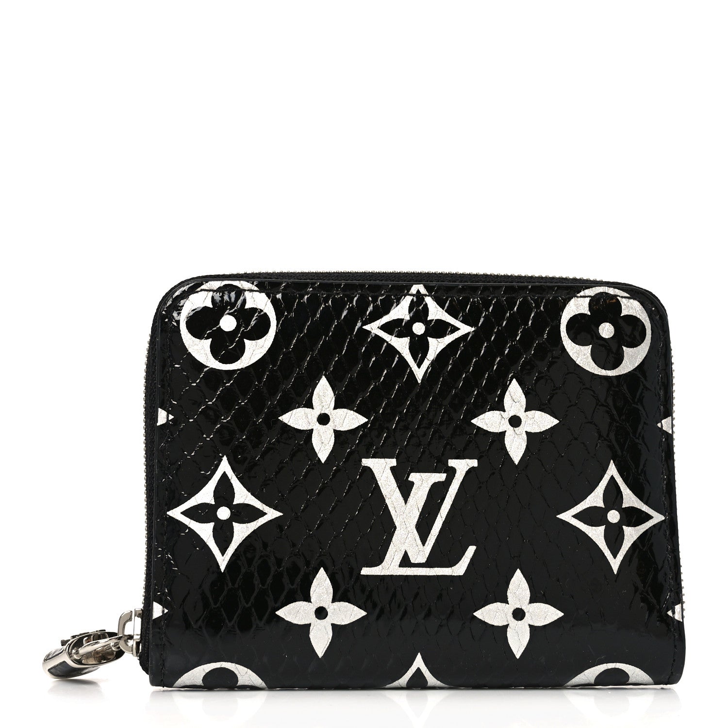 Louis Vuitton Snakeskin Monogram Zippy Padlock Coin Purse Black 1 of 6