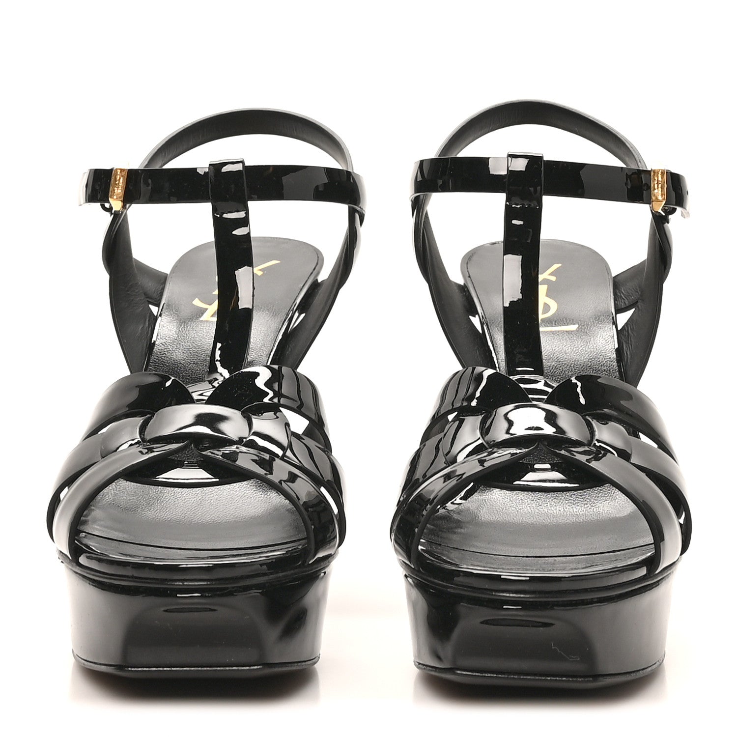Saint Laurent Patent Tribute 75 Platform Sandals 37 Black 3 of 10