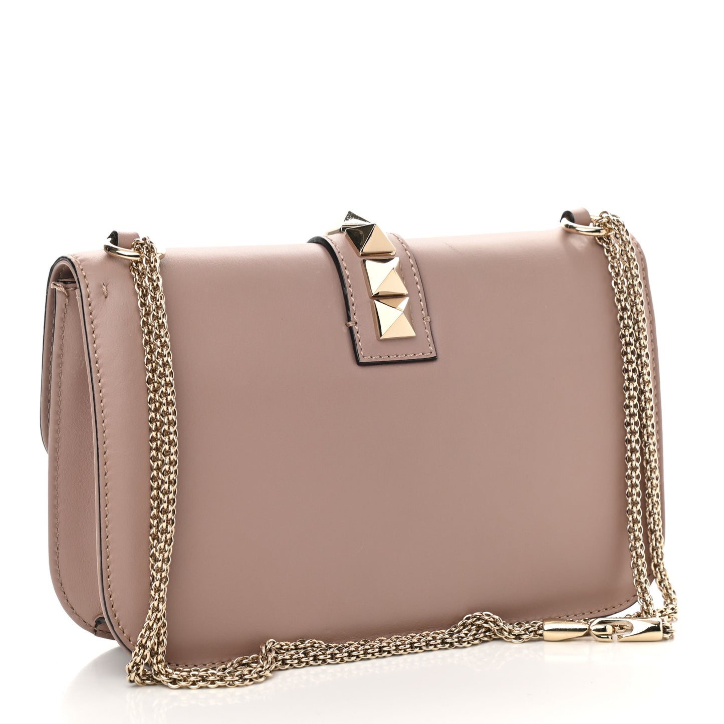 Vitello Medium Glam Lock Rockstud Flap Poudre