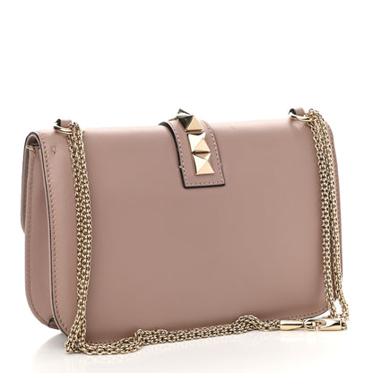 Valentino Garavani Vitello Medium Glam Lock Rockstud Flap Poudre 3 of 12