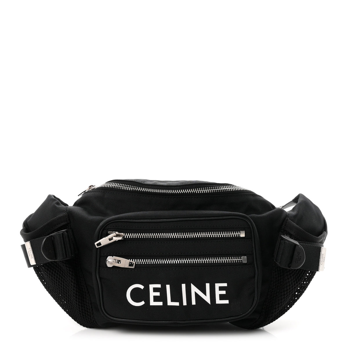 Cotton Gabardine Logo Print Trekking Belt Bag Black