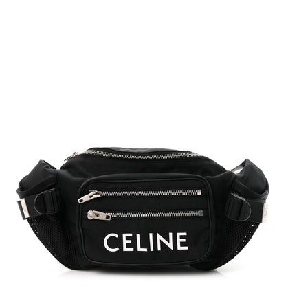 Celine Cotton Gabardine Logo Print Trekking Belt Bag Black 1 of 8