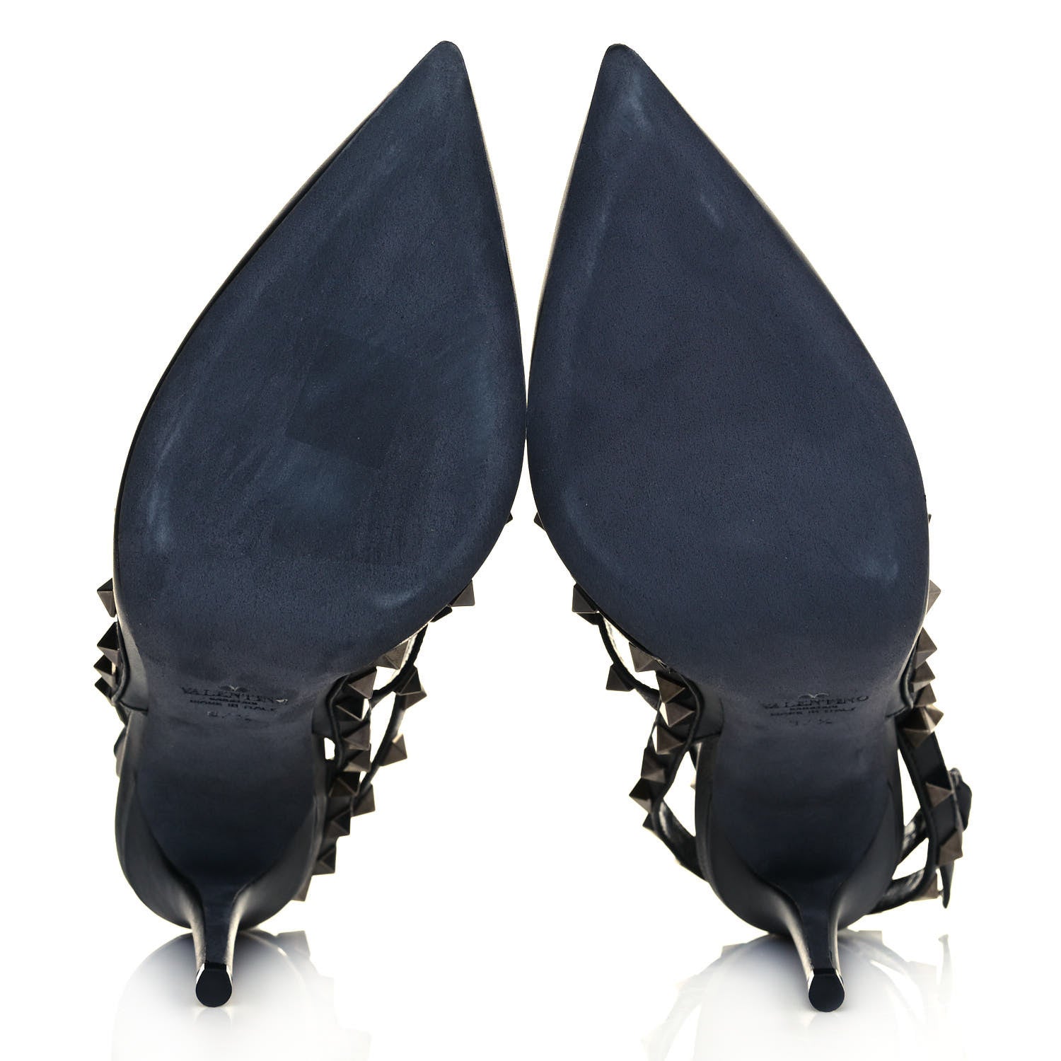 Valentino Garavani Calfskin Nappa Rockstud Ankle Strap 100mm Pumps 37.5 Black 5 of 7