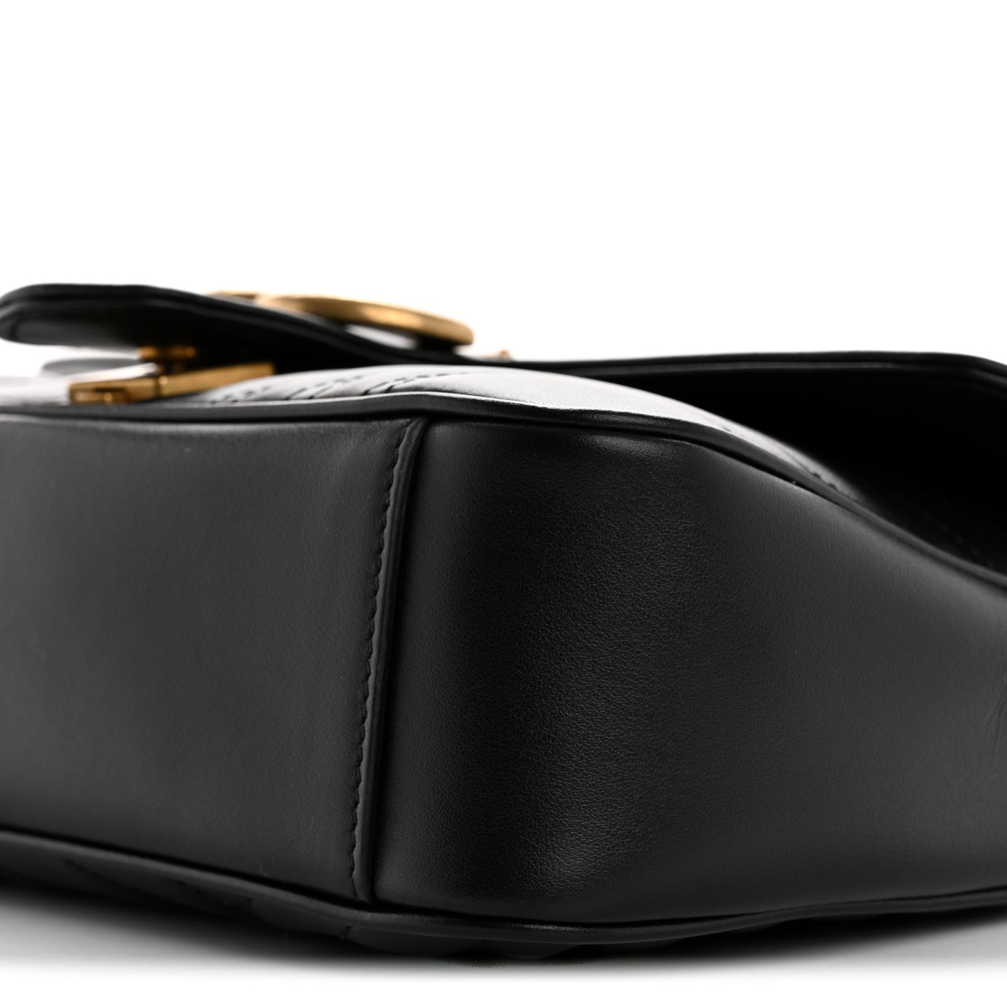 Calfskin Matelasse Small GG Marmont Shoulder Bag Black