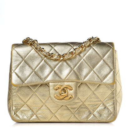 Chanel Metallic Lambskin Quilted Mini Square Flap Gold 1 of 14