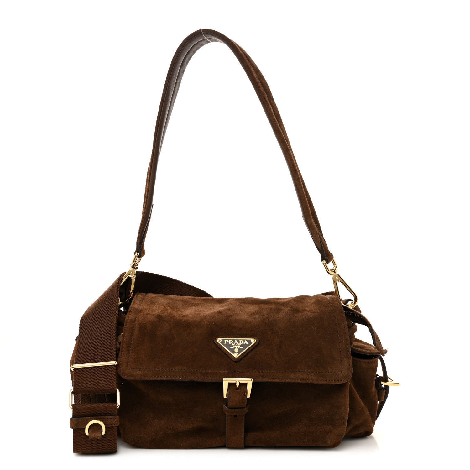 Prada Suede Medium Explore Shoulder Bag Cacao 1 of 12