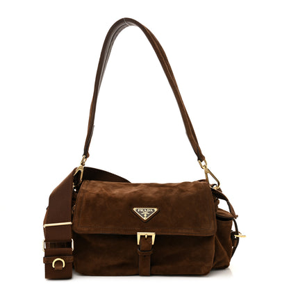 Prada Suede Medium Explore Shoulder Bag Cacao 1 of 12