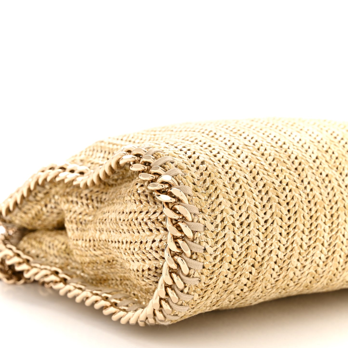 Metallic Raffia Mini Falabella Tote Gold