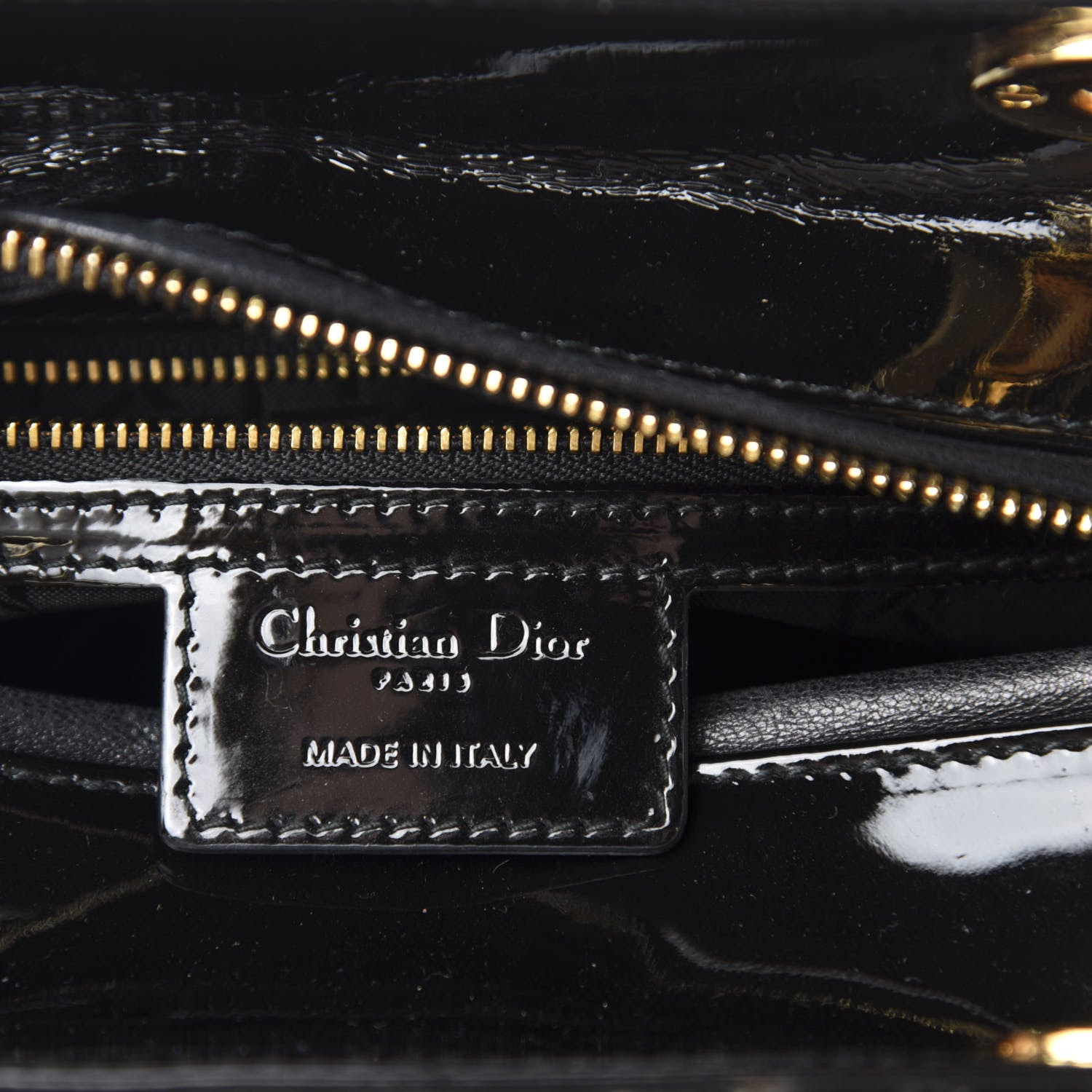 Christian Dior Patent Cannage Medium Lady Dior Black 9 of 11