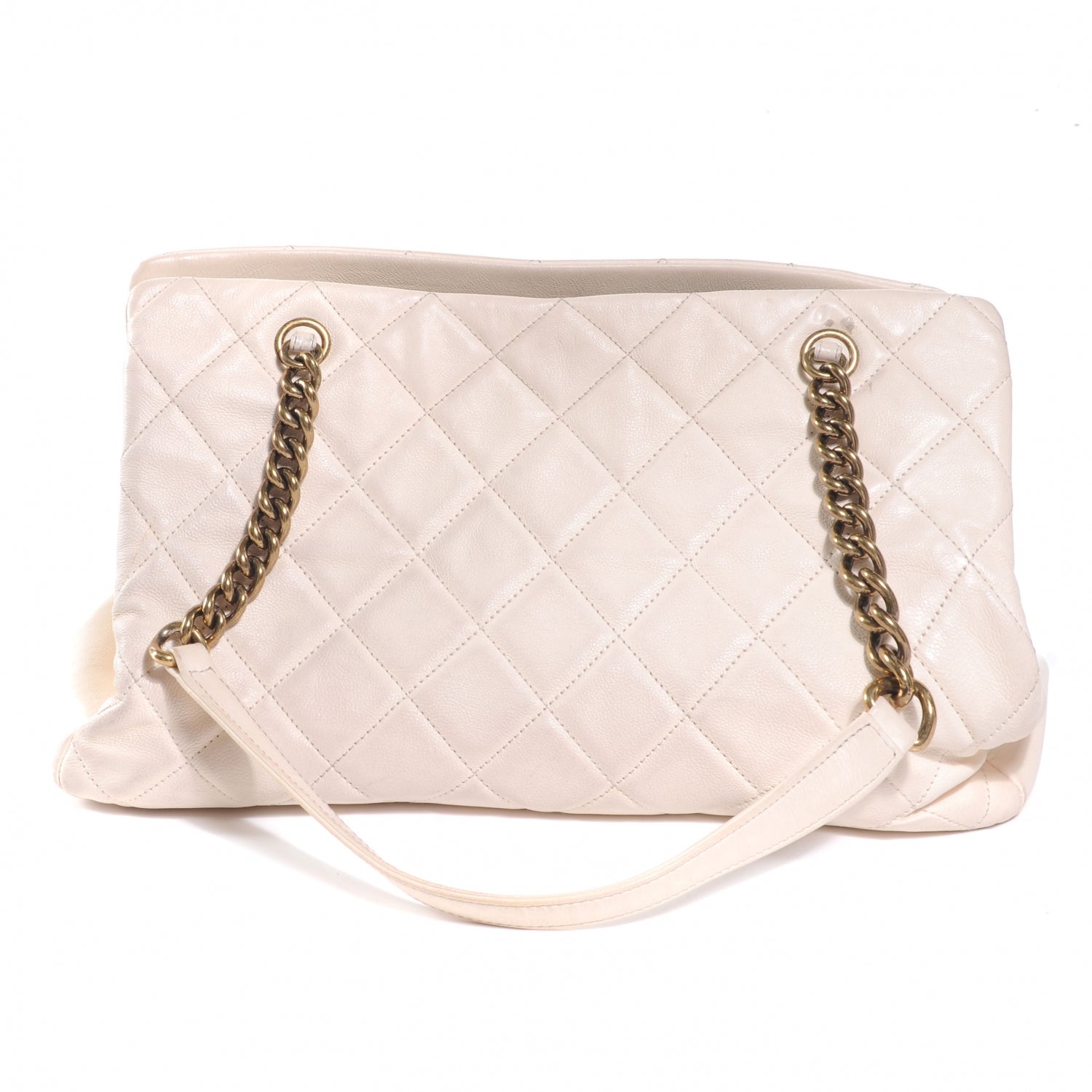 Chanel Calfskin CC Crown Small Tote White 3 of 7