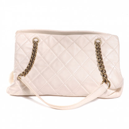 Chanel Calfskin CC Crown Small Tote White 3 of 7
