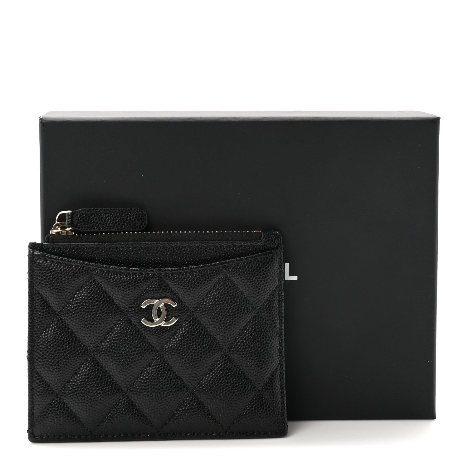 Chanel Caviar Quilted CC Zip Card Holder Black 8 of 8