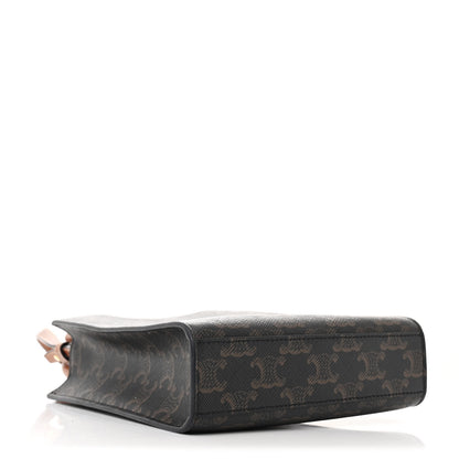 Celine Triomphe Canvas Calfskin Mini Vertical Cabas Tan 4 of 10