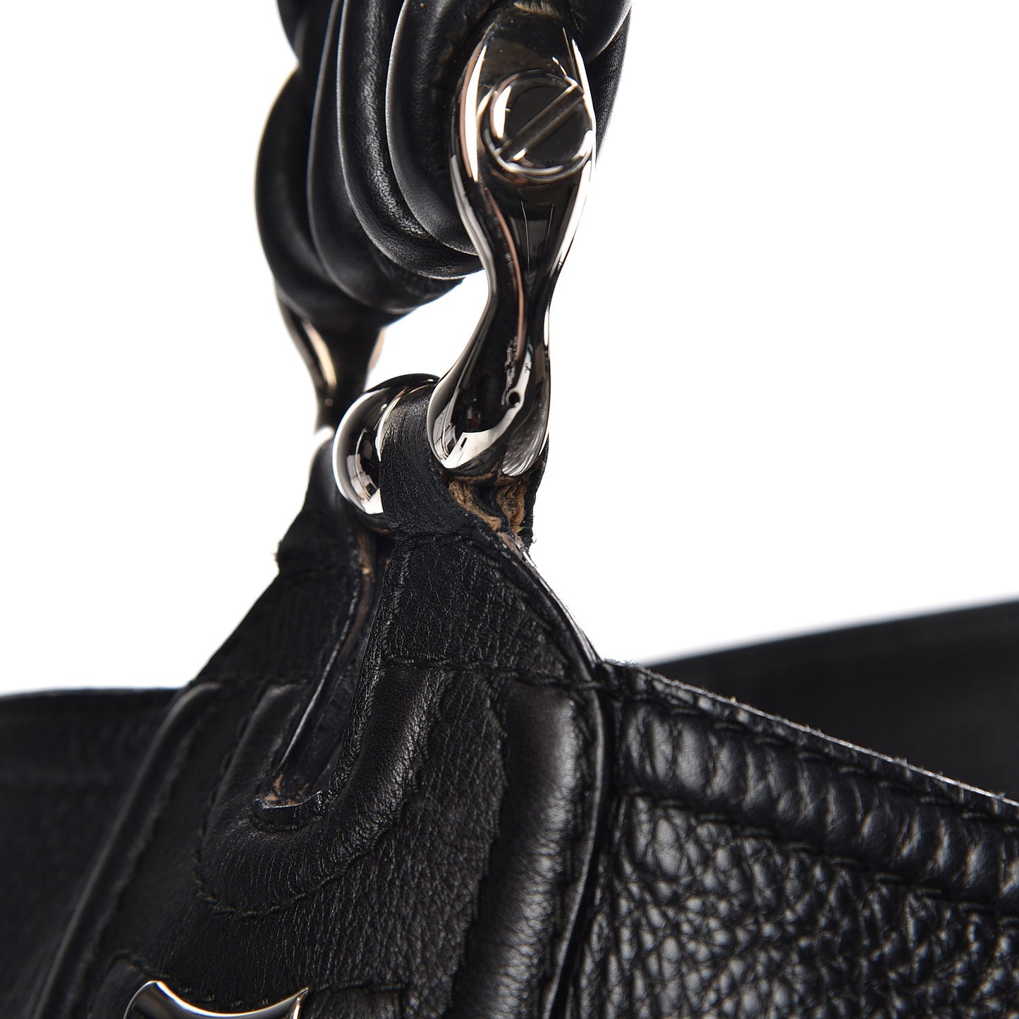 Calfskin Large Techno Horsebit Hobo Black