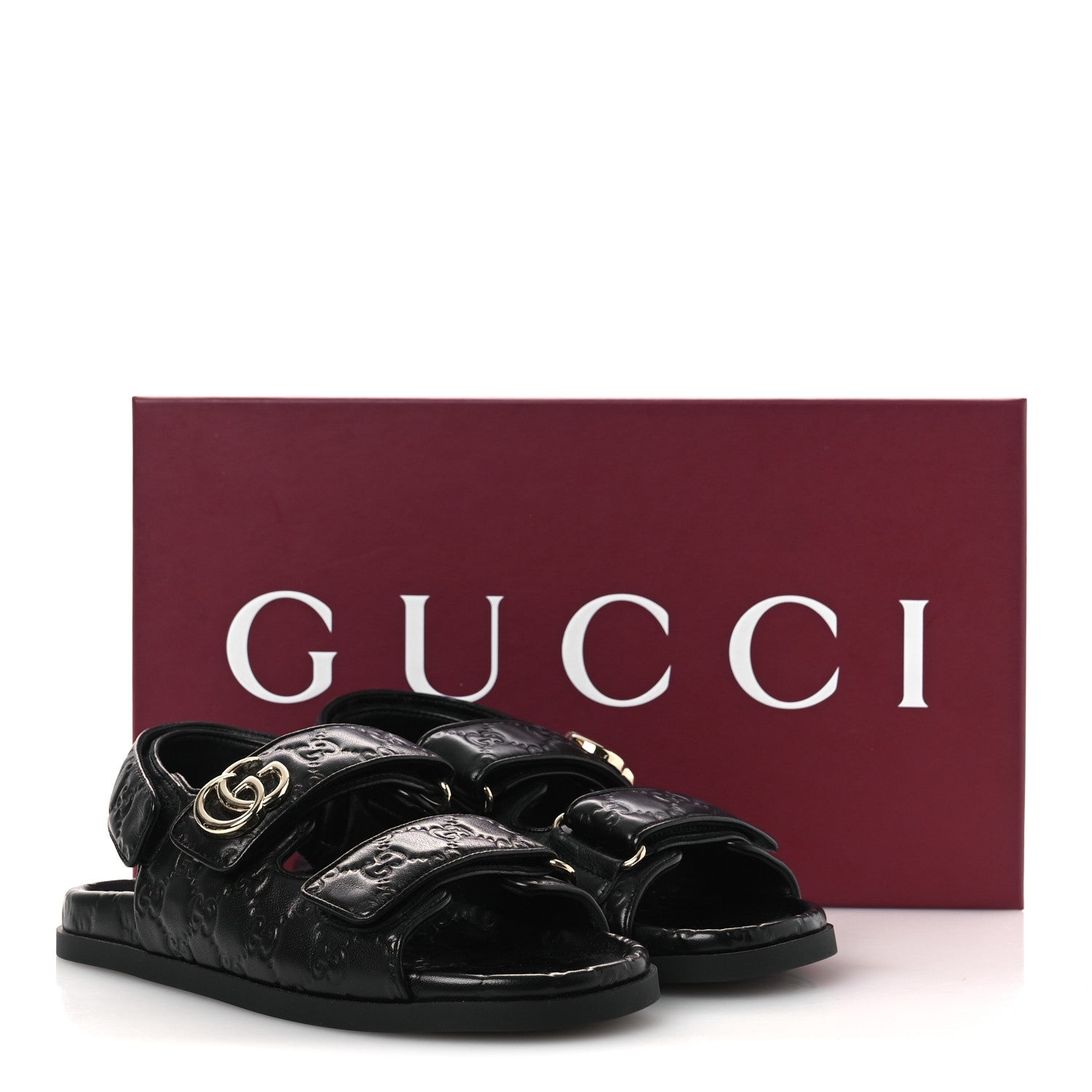 Gucci Guccissima GG Embossed Womens Sandals 37 Black 15 of 15