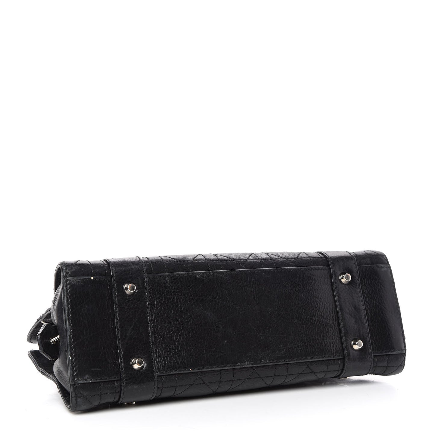 Calfskin Cannage Stitched Small Lady East West Lady Dior Black