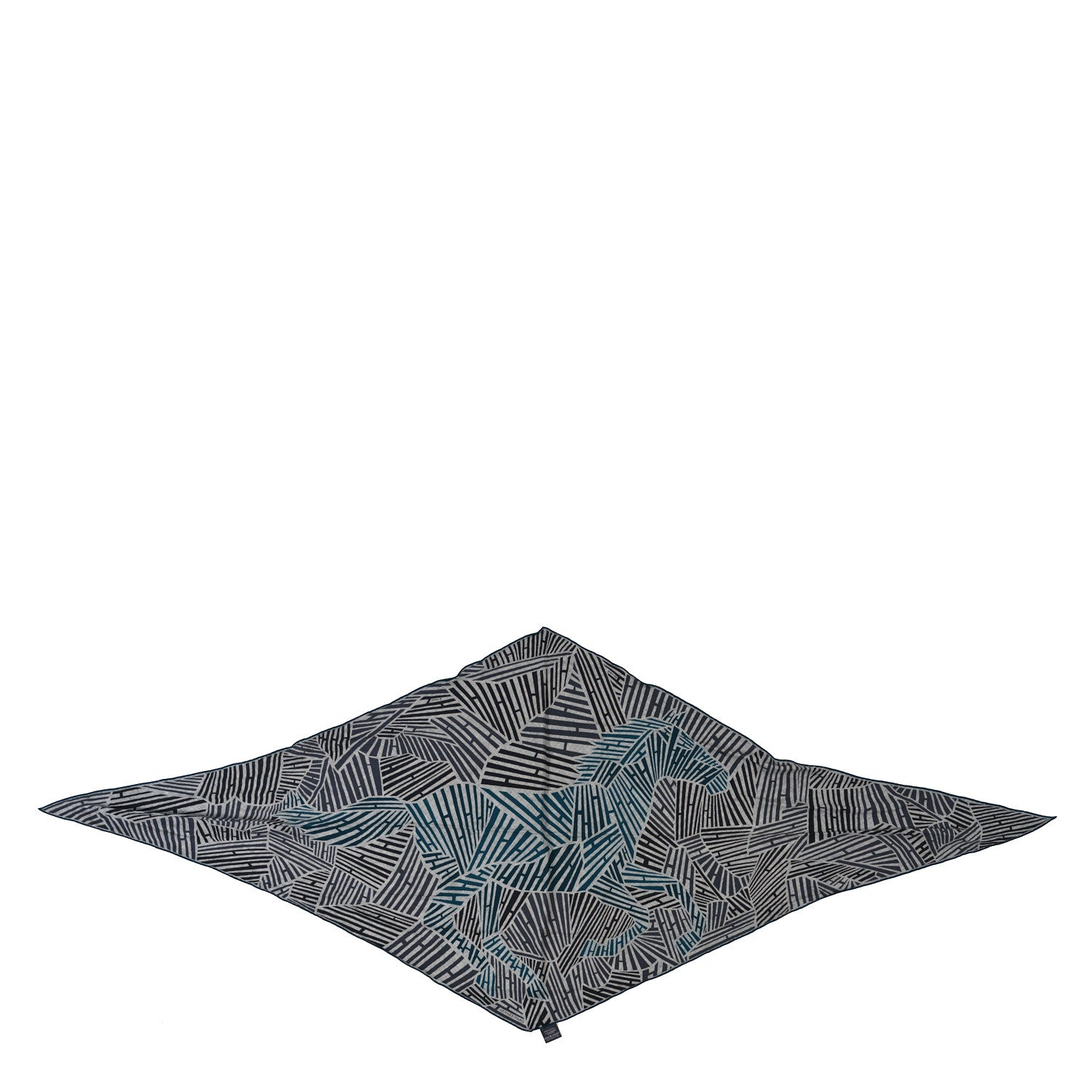 Hermes Cashmere Silk Galop'H Losange Scarf Gris Anthracite Emeraude 1 of 4