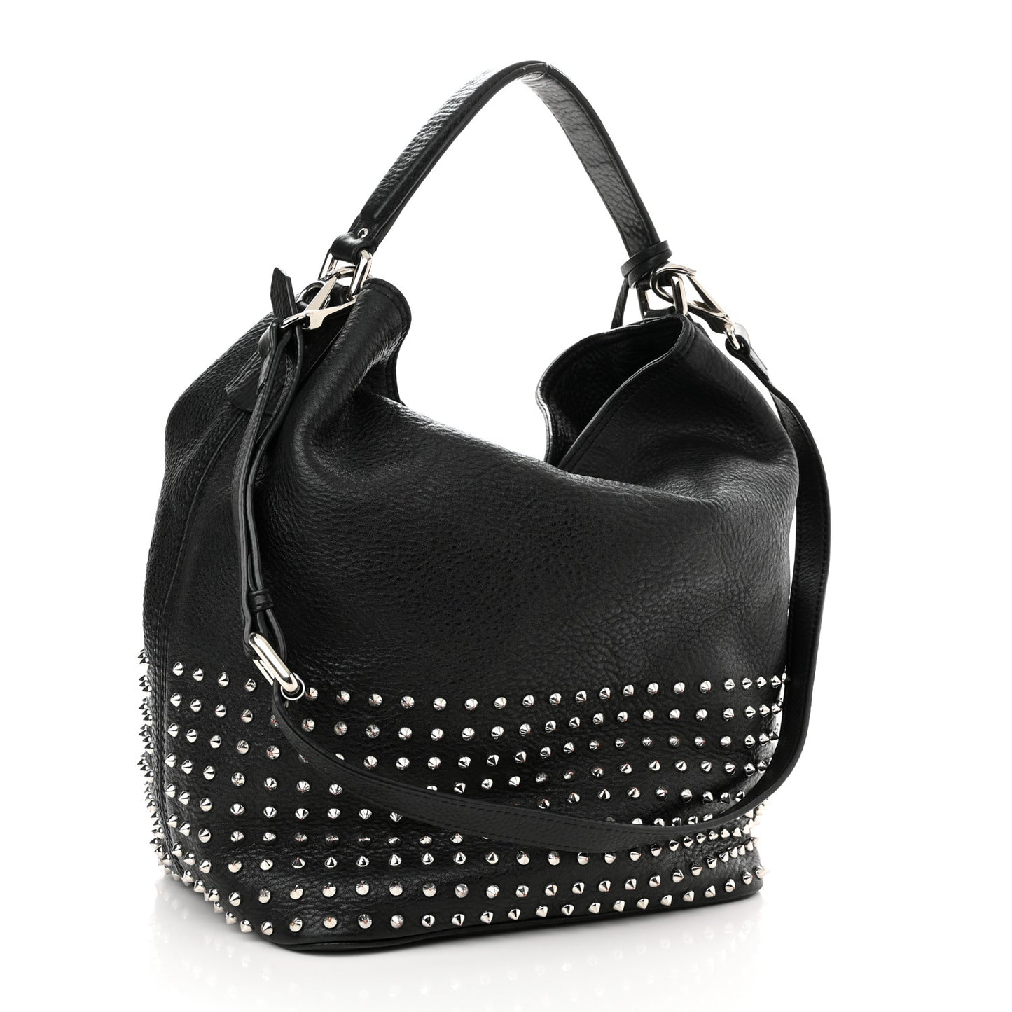 Calfskin Studded Medium Susanna Hobo Black