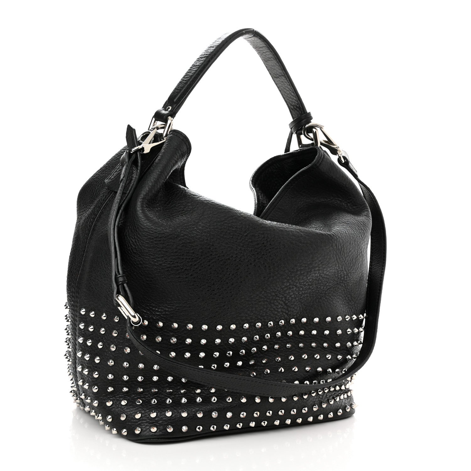 Burberry Calfskin Studded Medium Susanna Hobo Black 3 of 12