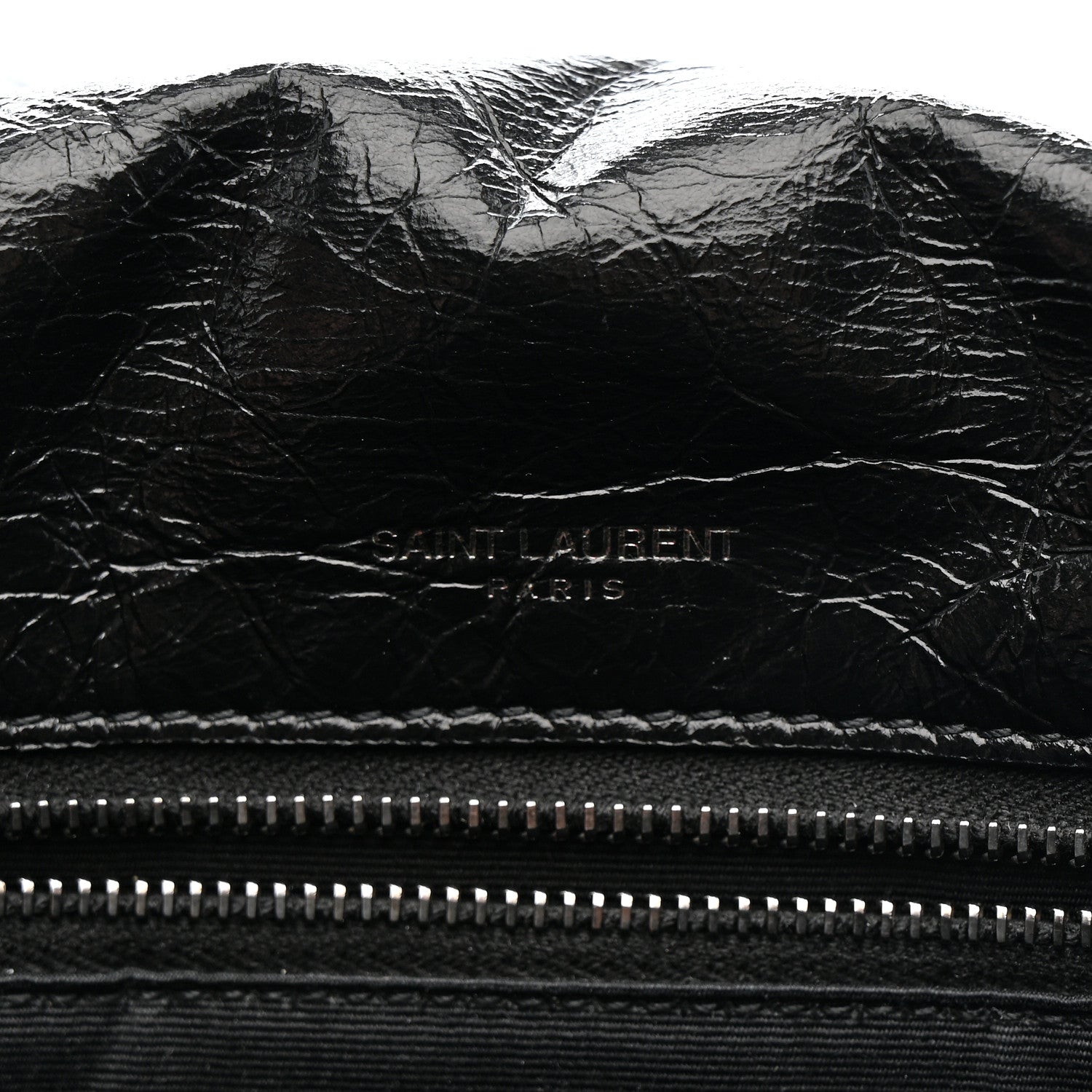 Saint Laurent Crinkled Calfskin Matelasse Monogram Medium Niki Chain Satchel Black 7 of 12
