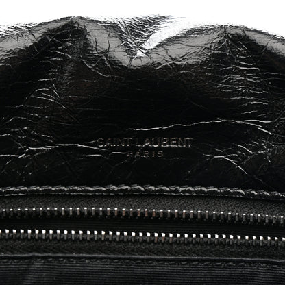 Saint Laurent Crinkled Calfskin Matelasse Monogram Medium Niki Chain Satchel Black 7 of 12
