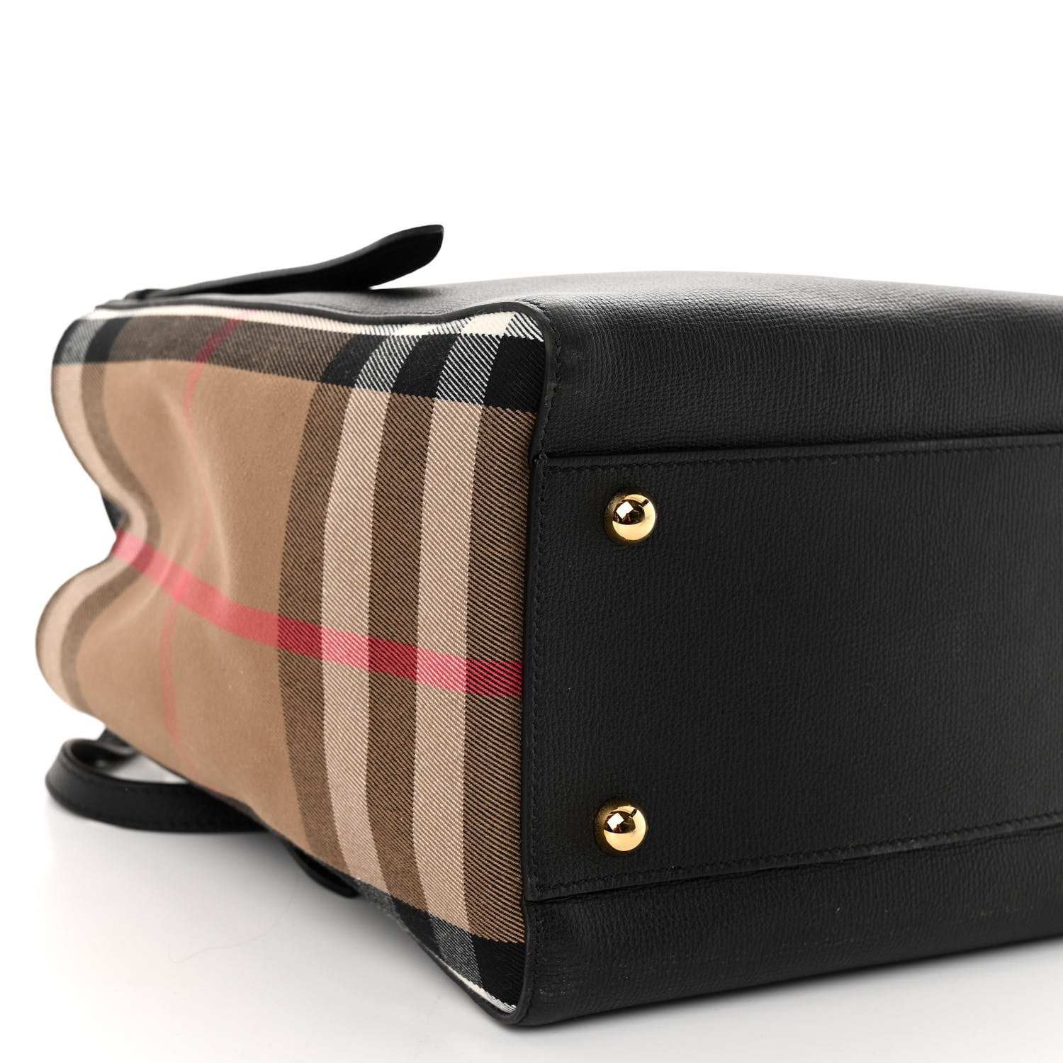 Burberry Grainy Calfskin House Check Small Canterbury Black 9 of 10
