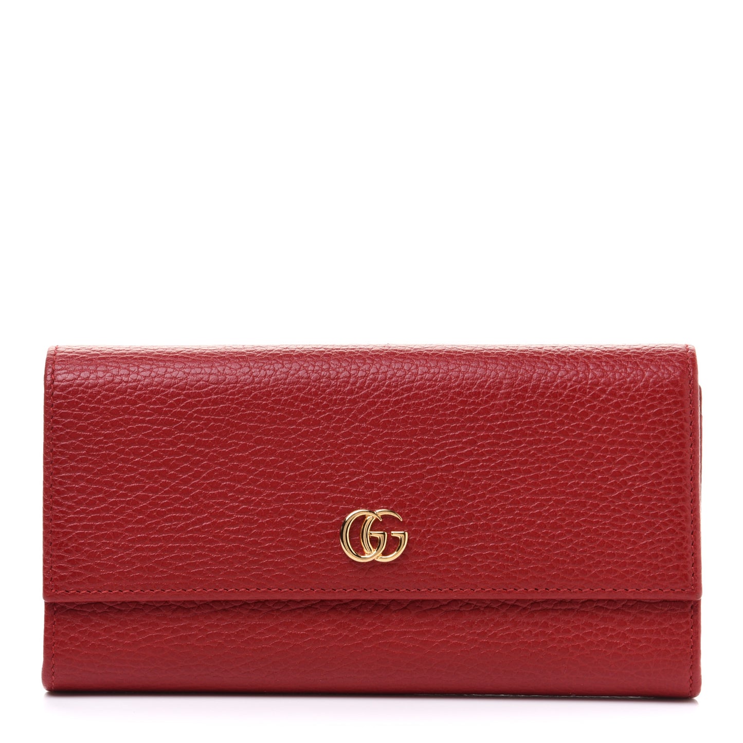 Dollar Calfskin GG Marmont Continental Wallet Hibiscus Red