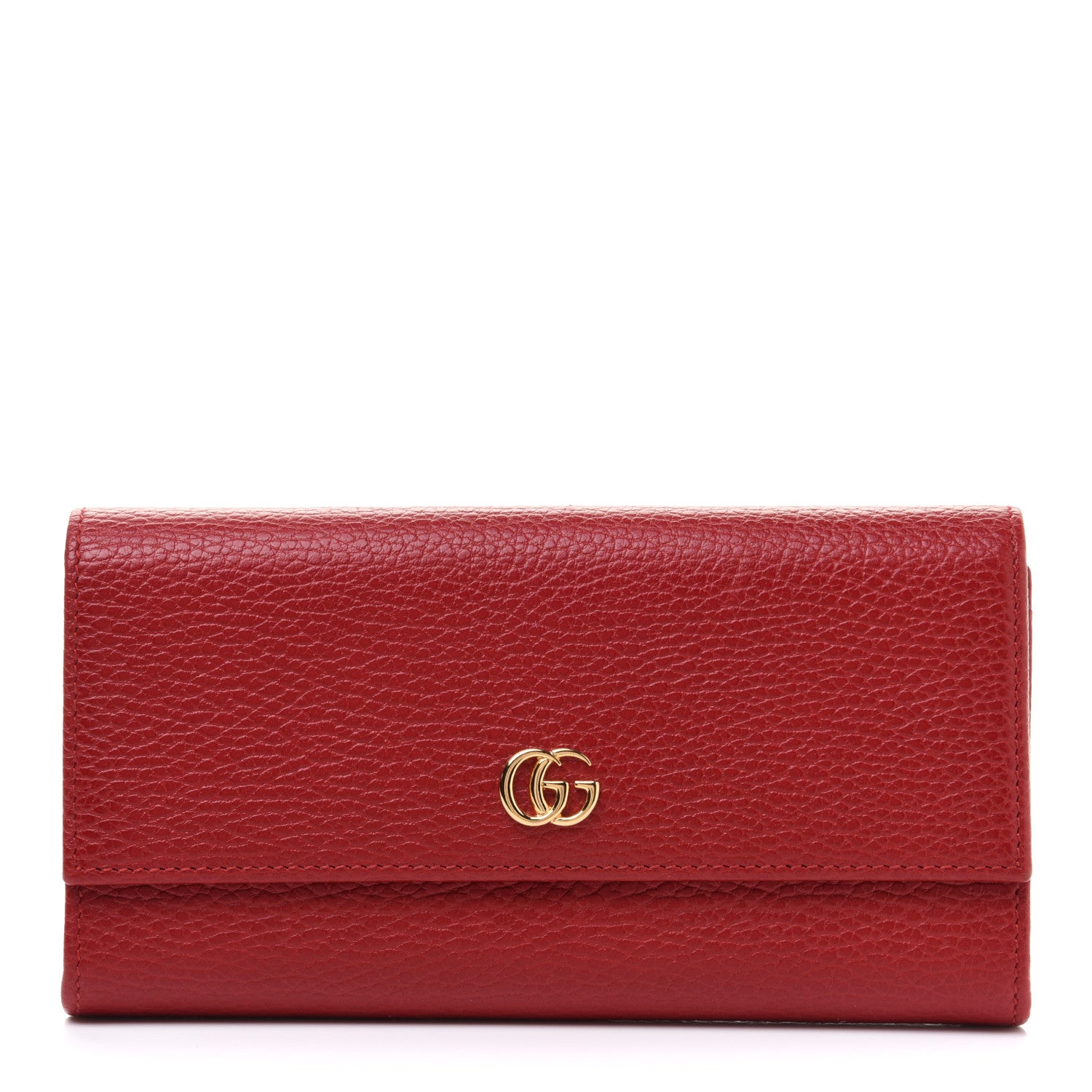 Gucci Dollar Calfskin GG Marmont Continental Wallet Hibiscus Red 1 of 9