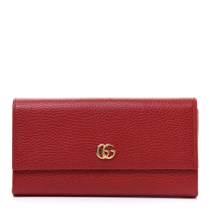 Gucci Dollar Calfskin GG Marmont Continental Wallet Hibiscus Red 1 of 9