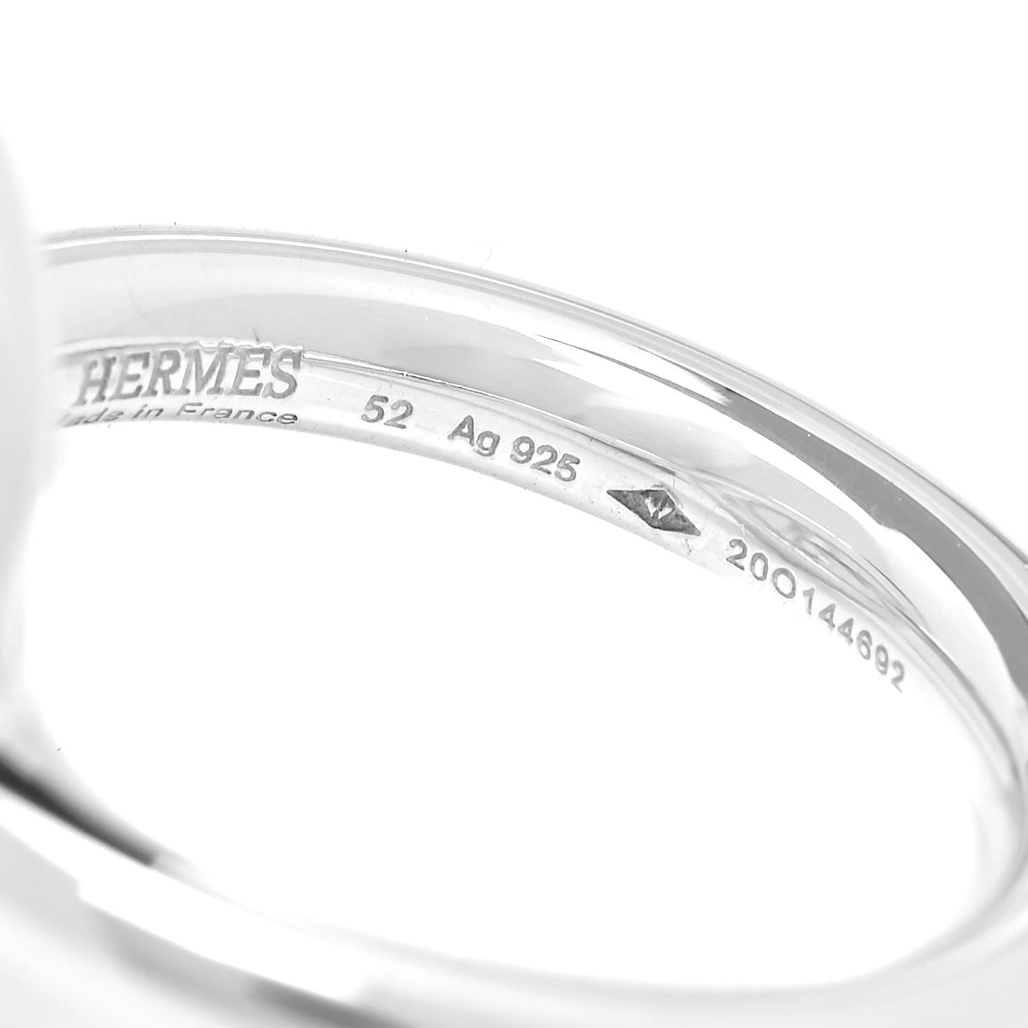 Hermes Sterling Silver GM Echappee Ring 52 6 4 of 5