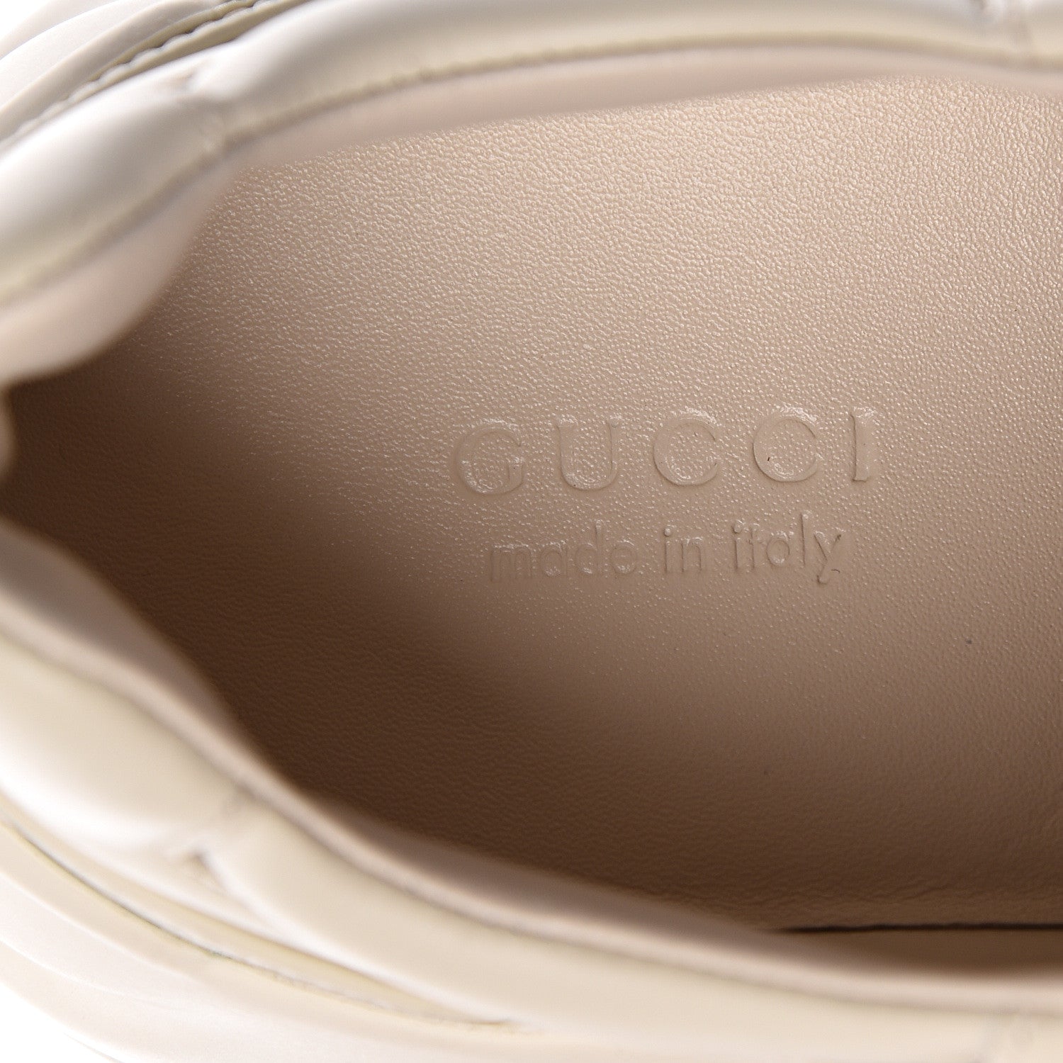 Gucci Calfskin Logo Womens Rhyton Sneakers 37.5 Ivory 6 of 9
