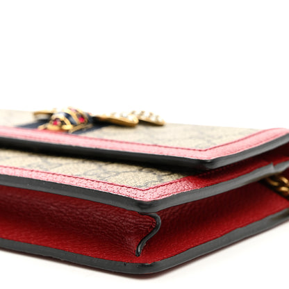 Gucci GG Supreme Monogram Web Queen Margaret Chain Wallet Red 9 of 10