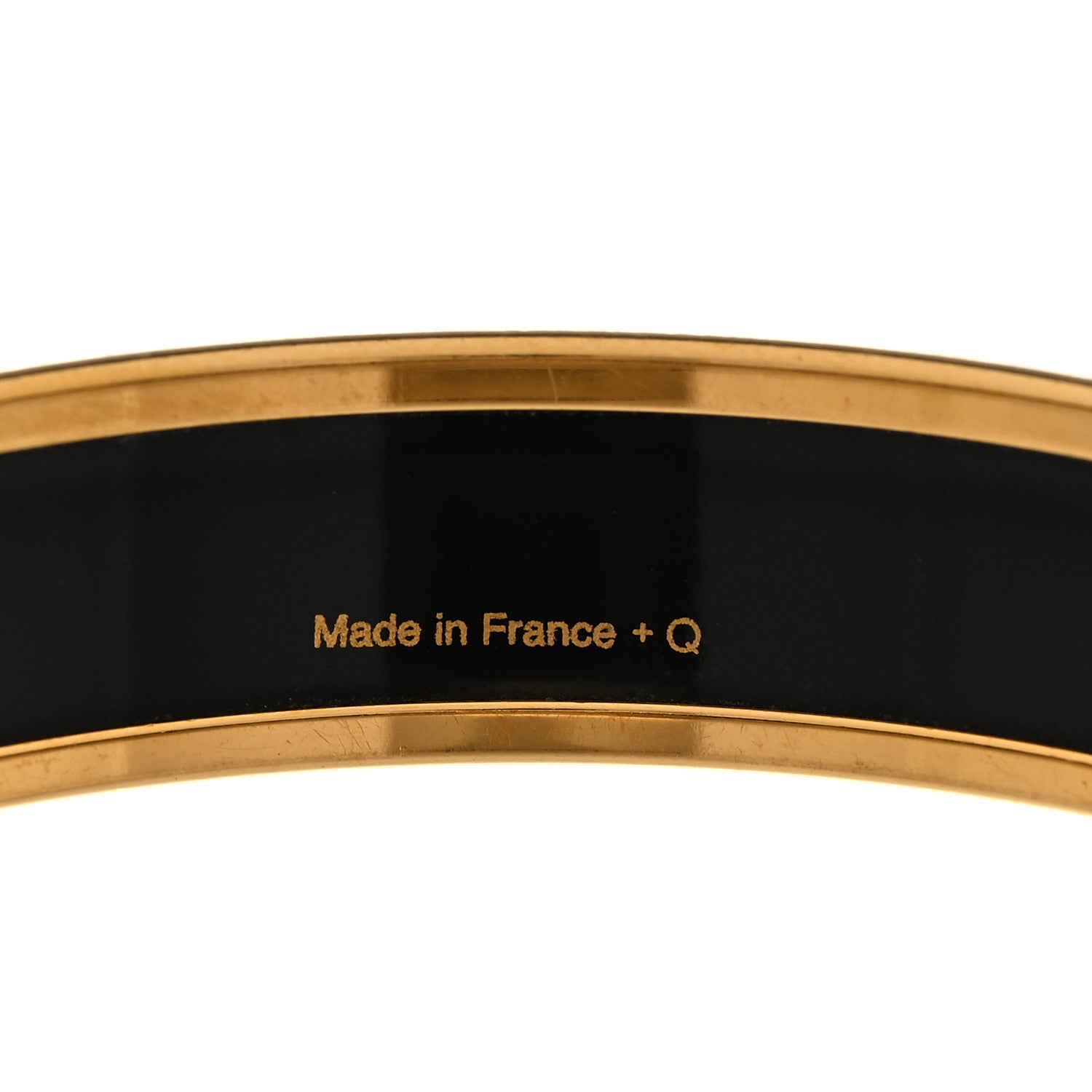 Hermes Enamel Printed Medium Caleche Bracelet 65 Black 5 of 6