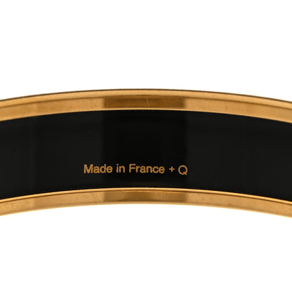 Hermes Enamel Printed Medium Caleche Bracelet 65 Black 5 of 6