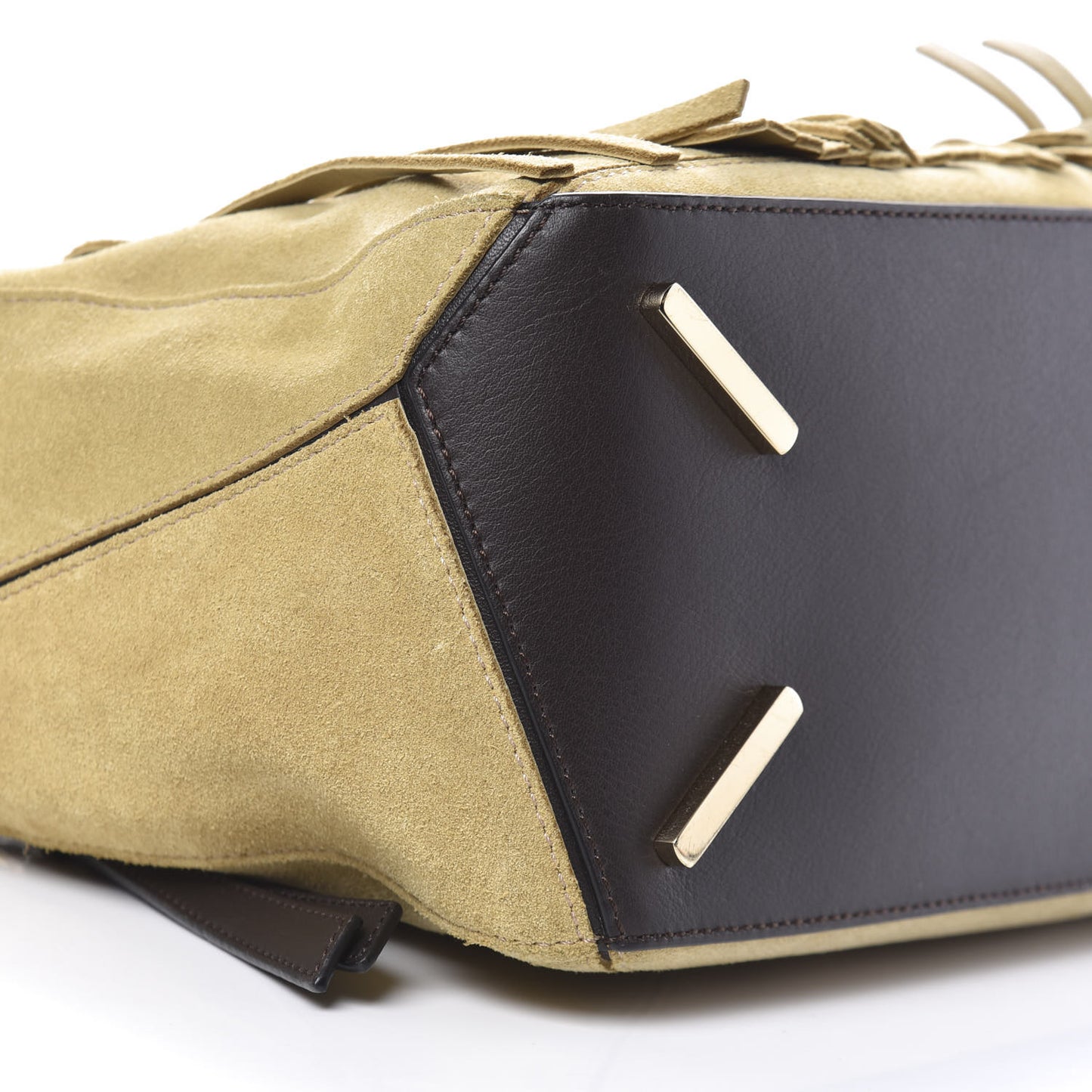 Suede Fringe Puzzle Bag Gold